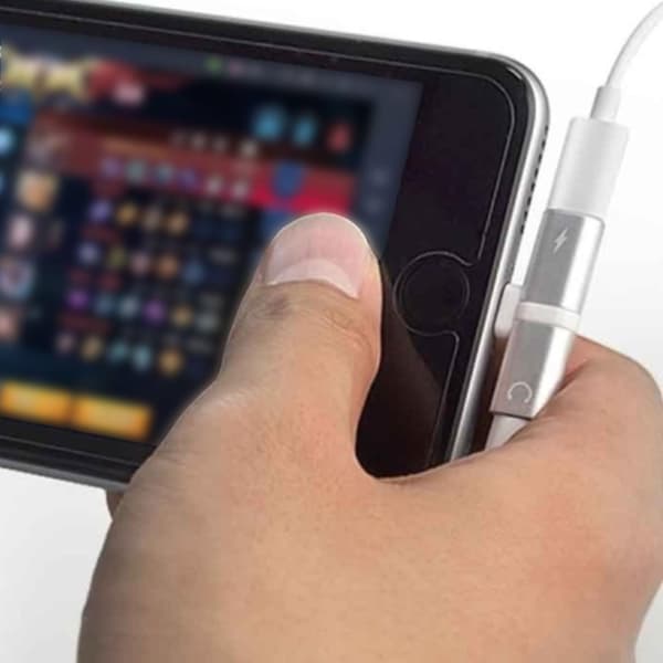2-Pak - Splitter & Hodetelefonadapter for iPhone - Lad & Lytt