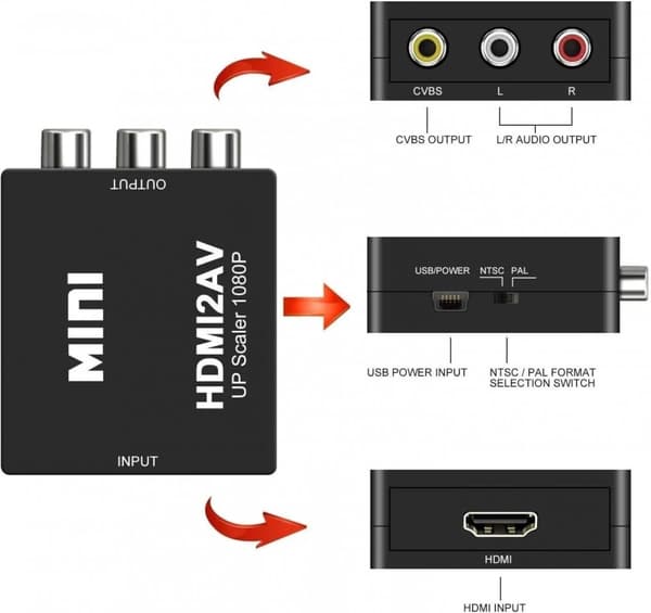 HD-videomuunnin Full HD 1080p - HDMI RCA:lle