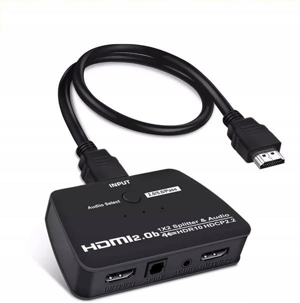 SPLITTER HDMI 1x2 HDCP 2.2 EXTRACTOR AUDIO 4K/60