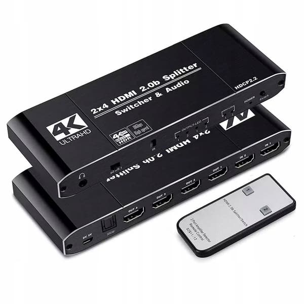 HDMI 2.0 SPLITTER 2x4 SWITCH HDCP 2.2