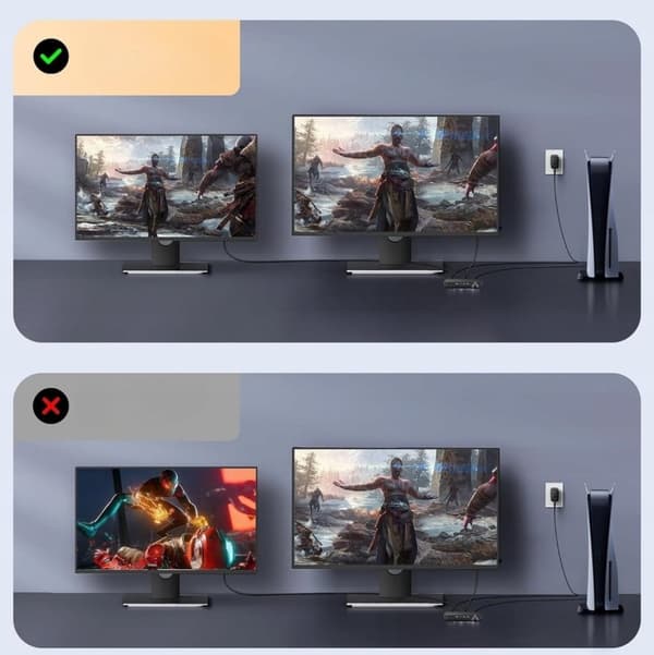 HDMI 2.1 SPLITTER 1x2 ULTRAHD HDCP 2.3 SPLITTER 8K60HZ 4K 120HZ - 2 TV