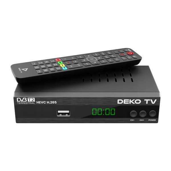 Tuner Dekoder DVBT2 DekoTV PRO2 Terrestrisk fjernsyn DVB-T2 HEVC H.265 DEKO