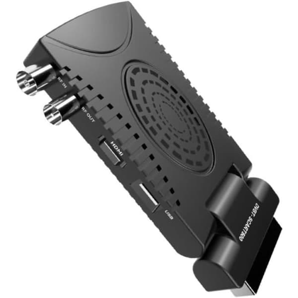 TNT HD T2-mottagare - DOKI - DVT-SCART500 - USB-inspelning - Kompatibel med AVI/MKV/MP3 - Svart