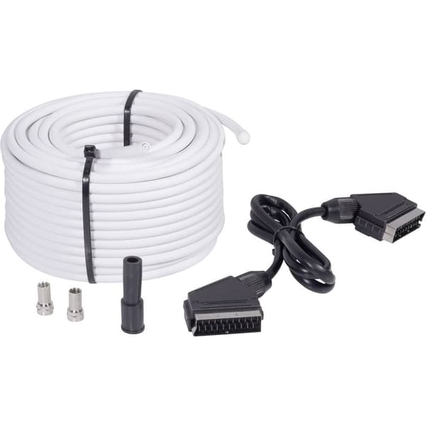 BKL Electronic Parabol Anslutningskabel [1x F-kontakt hane, SCART hane - 1x F-kontakt hane, SCART hane] 25.00 m 75 dB S