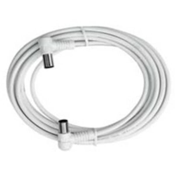 Axing Antenn Anslutningskabel [1x Antenn-hane 75 Ω - 1x Antenn-hona 75 Ω] 7.50 m 85 dB Vit