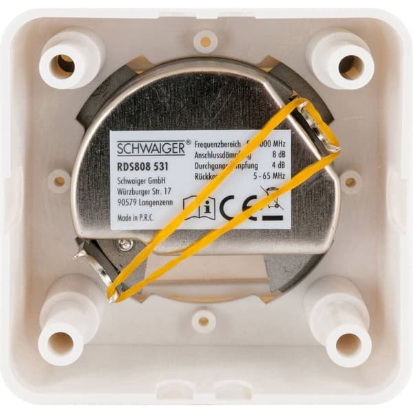 Schwaiger RDS908531 Antenndosa SAT, TV, FM Utanpåliggande Genomföringsdosa