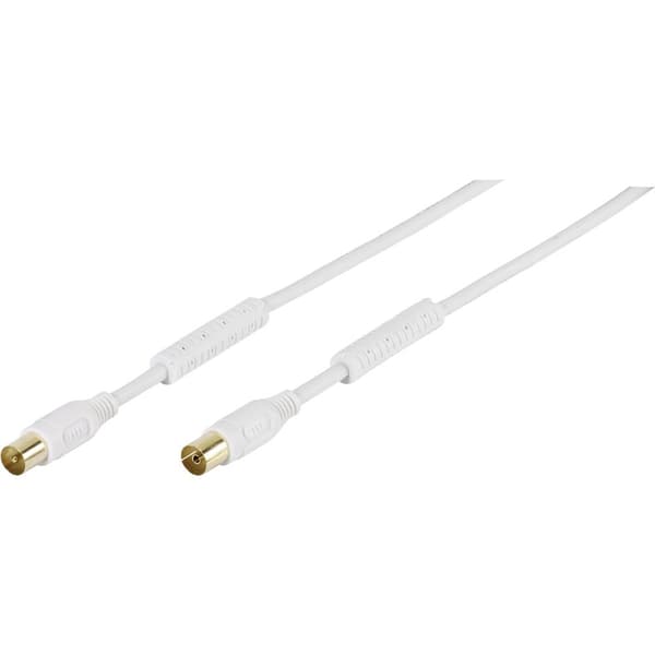 Vivanco Antenn Anslutningskabel [1x Antenn-hona 75 Ω - 1x Antenn-hane 75 Ω] 10.00 m 100 dB guldpläterad kontakt, med fe