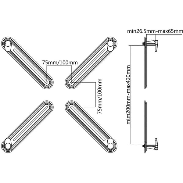 SpeaKa Professional VESA-adapter Passar till följande serie: Universal Svart
