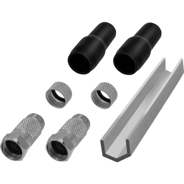 TRU COMPONENTS TC-6936296 F-kontakt med knäckningsskyddshylsa Anslutningar: f-kontaktdon Kabeldiameter: 6 mm 1 set