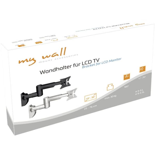 My Wall H9-5L TV-väggfäste Lutning, Variabelt väggavstånd 25,4 cm (10) - 76,2 cm (30) Tilt + Svängbar
