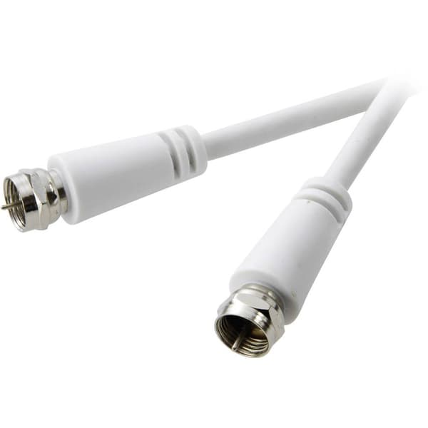 SpeaKa Professional Parabol Anslutningskabel [1x F-kontakt hane - 1x F-kontakt hane] 10.00 m 75 dB Vit