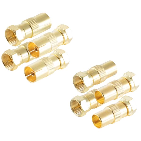 Shiverpeaks BS15-301114 F-/koaxial adapterset guldpläterad Anslutningar: f-kontaktdon, F-anslutning, Koaxialkontakt IEC