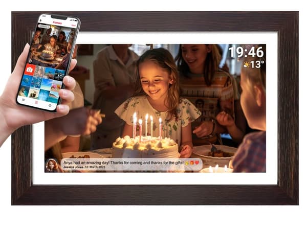 Denver PFF-1543DW digital fotoramme Brun 39,6 cm (15,6") Touchscreen Wi-Fi
