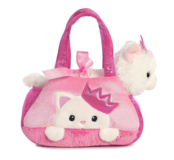 AURORA Fancy Pals Plush Princess Cat in a pink bag, 20 cm