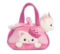 Pikkukuva 3 / 3: AURORA Fancy Pals Plush Princess Cat in a pink bag, 20 cm