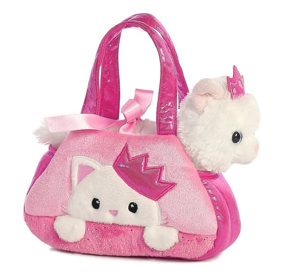 AURORA Fancy Pals Plush Princess Cat in a pink bag, 20 cm