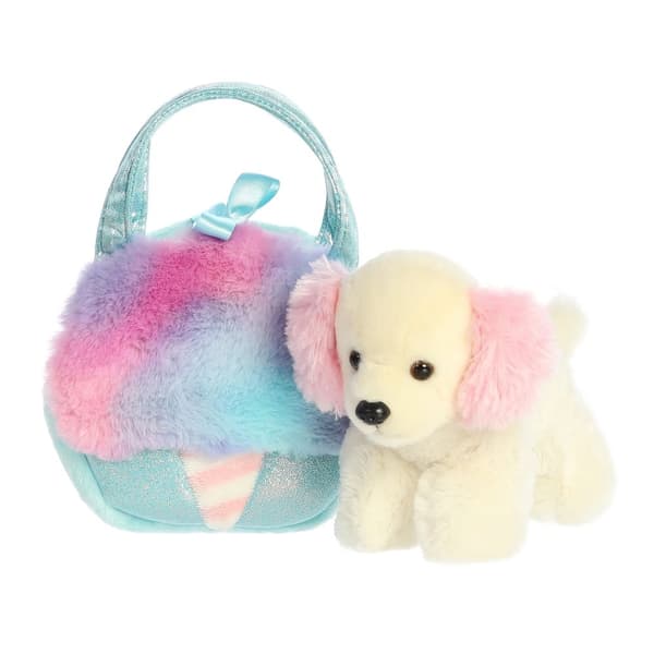 AURORA Fancy Pals Plush Dog in a cotton candy bag, 20 cm