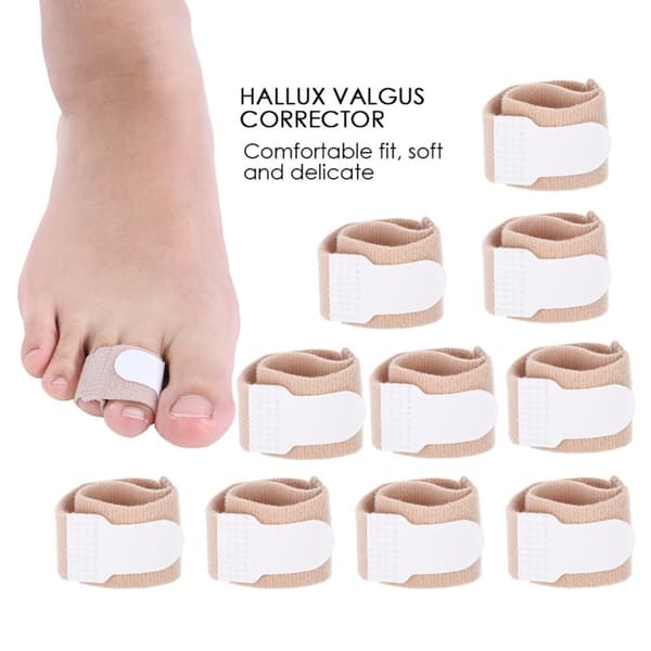 10 st Hallux Valgus Corrector Tummen Tår Separator Knivjusterare Ortopediska hängslen