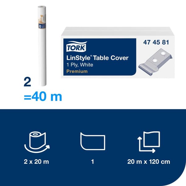 Duk TORK LinStyle 1,20x20m vit