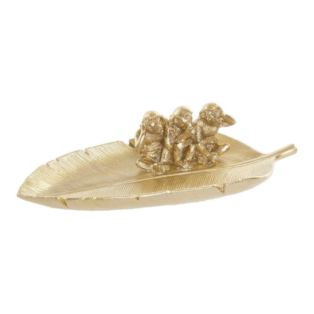 Bordsdekoration DKD Home Decor Harts Tropiskt Gyllene (27.7 x 13.4 x 6.5 cm)