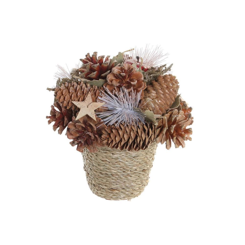 Bordsdekoration DKD Home Decor Jul Blad Brun (18 x 18 x 18 cm)