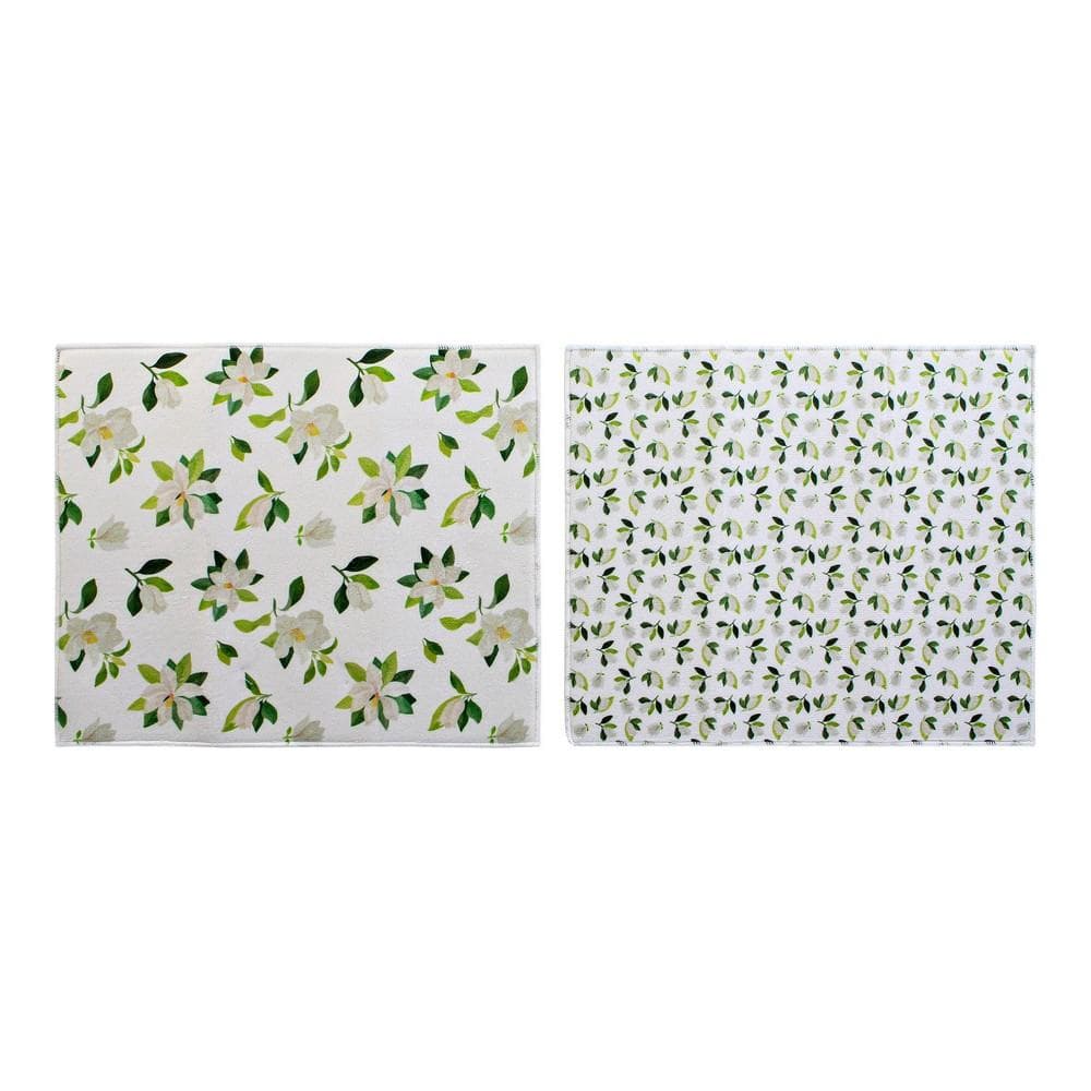 Bordsduk DKD Home Decor Virágok (2 pcs)