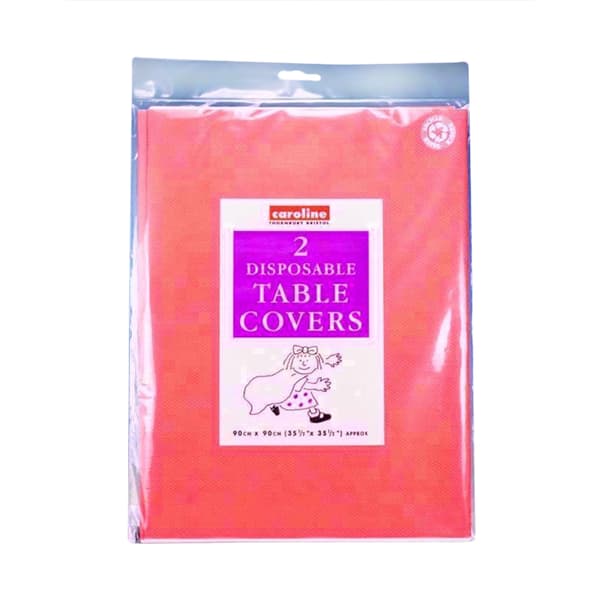 Caroline Paper Square Party Table Cover (Pack of 2) Red 90cm x 90cm