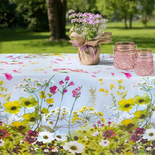 PVC-voksdug blomstermark - 140 x 200 cm