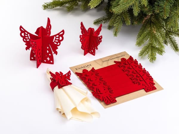 Juldekorationsset ÄNGEL, filt,  h 10 cm /12 cm /14 cm