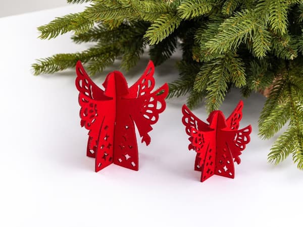 Juldekorationsset ÄNGEL, filt,  h 10 cm /12 cm /14 cm