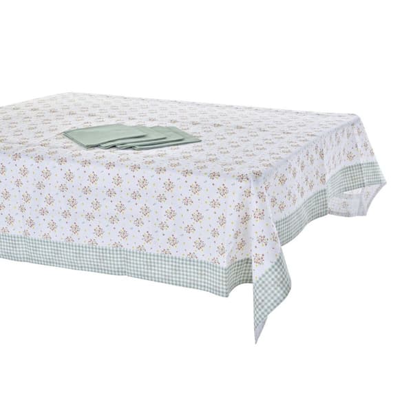 Dækketøj DKD Home Decor Cvetlice Grøn 150 x 150 x 0,5 cm