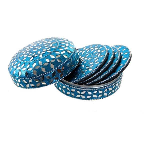 Underlägg DKD Home Decor Aluminium Trä MDF (3 pcs)