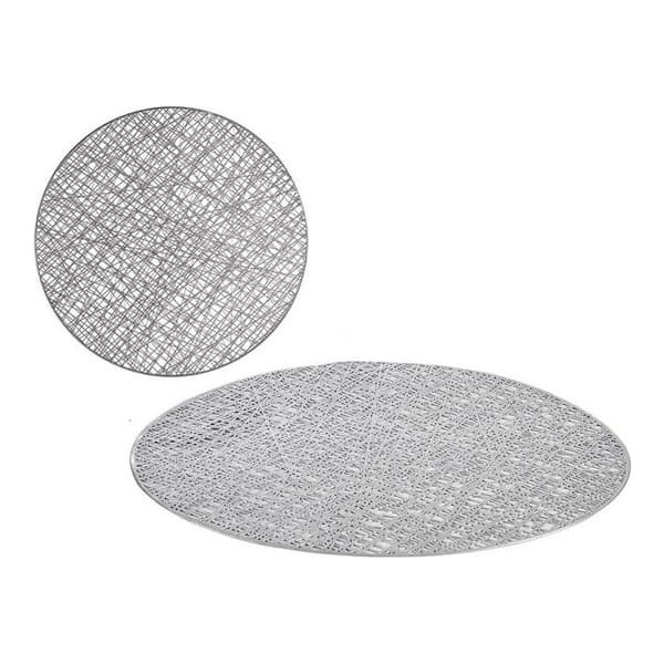 Bordsunderlägg Kinvara AR2103272 Silvrig Plast Ø 38 cm (12 antal)