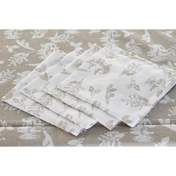 Dukar och servetter DKD Home Decor 2 antal 150 x 150 x 0,5 cm Beige Vit Ljusbrun