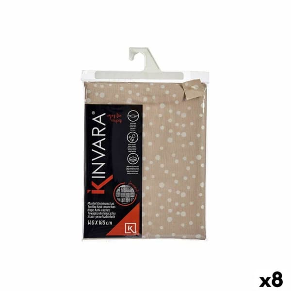 Bordsduk Kinvara BABEL BEIGE 41 Beige Jacquard 140 x 180 cm Anti-fläckar Ärta (8 antal)