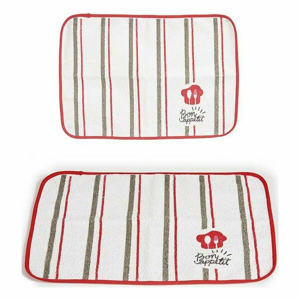 Bordsunderlägg Kinvara Bon Appetit Vit Röd 33 x 0,3 x 48 cm (12 antal)