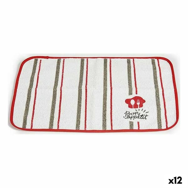Bordsunderlägg Kinvara Bon Appetit Vit Röd 33 x 0,3 x 48 cm (12 antal)