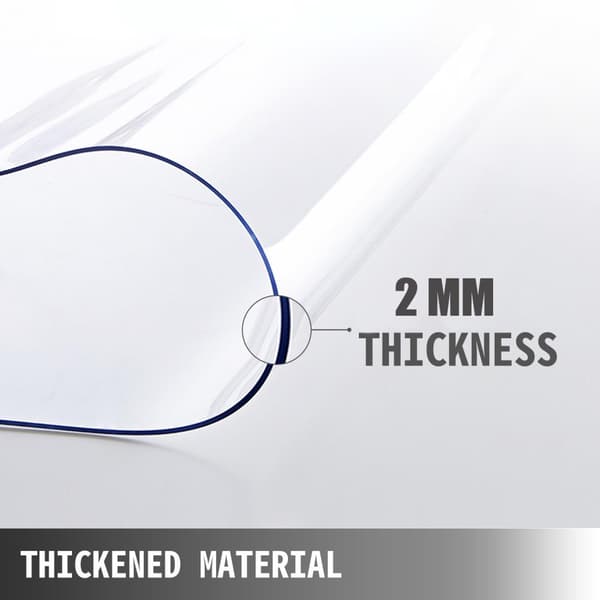 42x80 tum PVC genomskinligt bordsskydd, 2mm tjocklek, flamskyddsmedel, värmeisolerande, slitstark, lätt att rengöra, skärbar