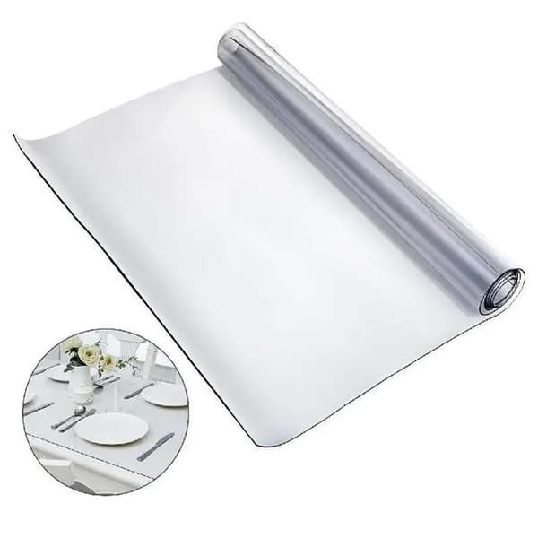 44x90 tum PVC genomskinligt bordsskydd, 1,5mm tjocklek, flamskyddsmedel, värmeisolerande, slitstark, lätt att rengöra, skärbar