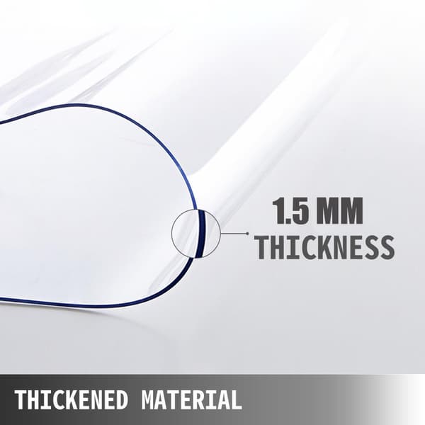 46x72 tum PVC genomskinligt bordsskydd, 1,5mm tjocklek, flamskyddsmedel, värmeisolerande, slitstark, lätt att rengöra, skärbar