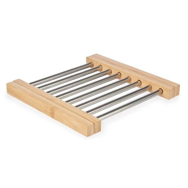 Bordsunderlägg Kinvara 90951 Silvrig Metall Bambu 36,4 x 2,2 x 21,3 cm (6 antal)