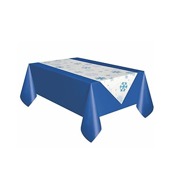 Unique Party Snöflinga i plast för julbord White/Blue One Size