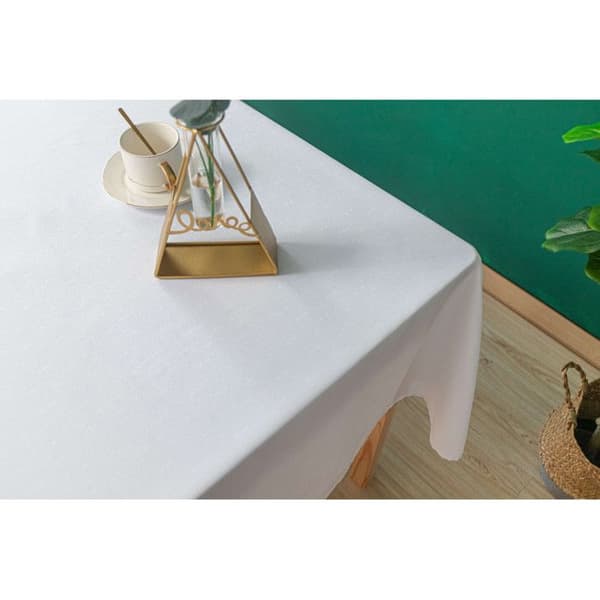 Vanlig vit rektangulär fläckbeständig duk 145 x 240 cm