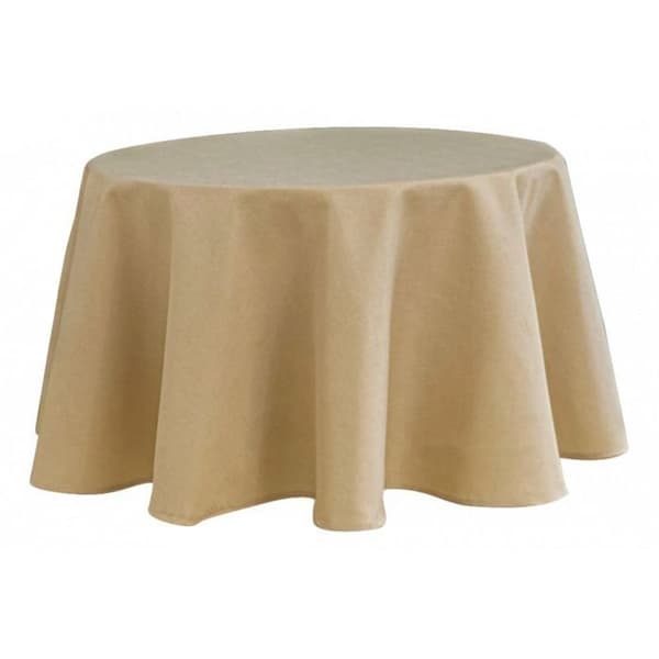 Enfärgad beige rund duk mot fläckar 160 cm