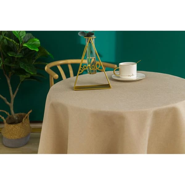 Enfärgad beige rund duk mot fläckar 160 cm