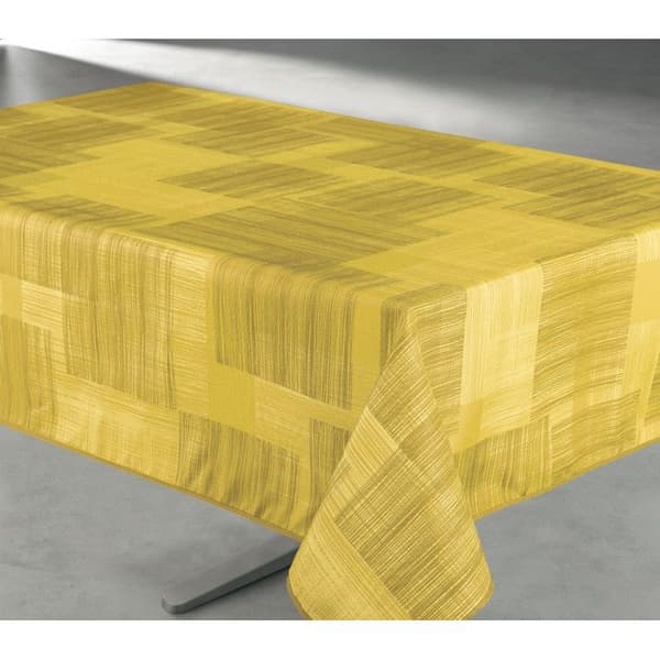 Rektangulär geotryckt fläckbeständig duk 145 x 240 cm - Senap