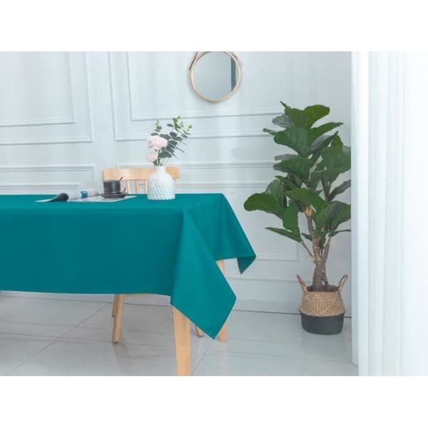 Belagd duk med anti-fläckbehandling Peacock Blue square 180 x 180 cm
