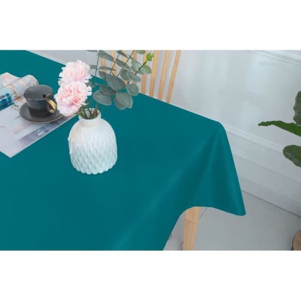 Belagd duk med anti-fläckbehandling Peacock Blue square 180 x 180 cm