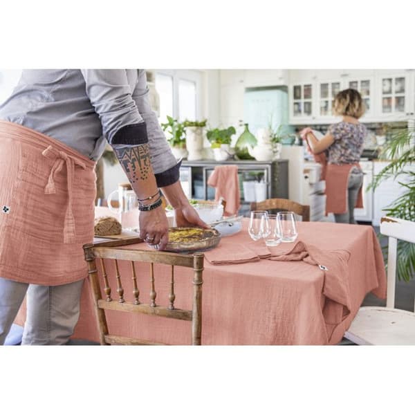 "Gaïa" duk 150 x 250 cm "Cotton Gauze" - Gaïa Peach Pink
