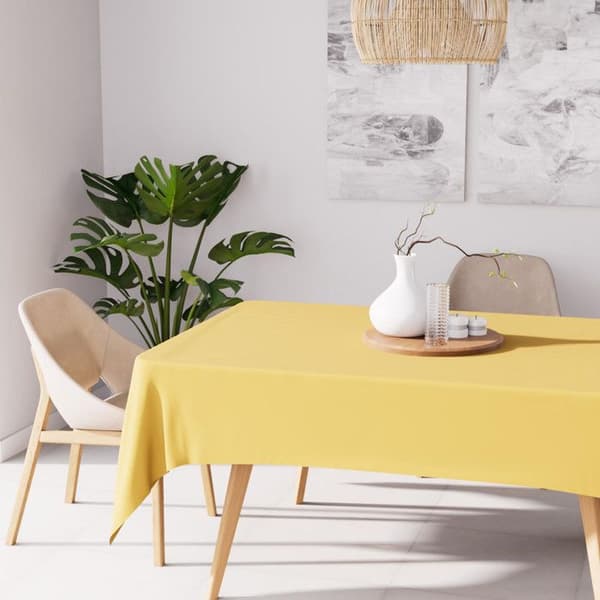 Rektangulär duk mot fläckar 140X200 cm ALIX strålande gul, av Soleil d'Ocre